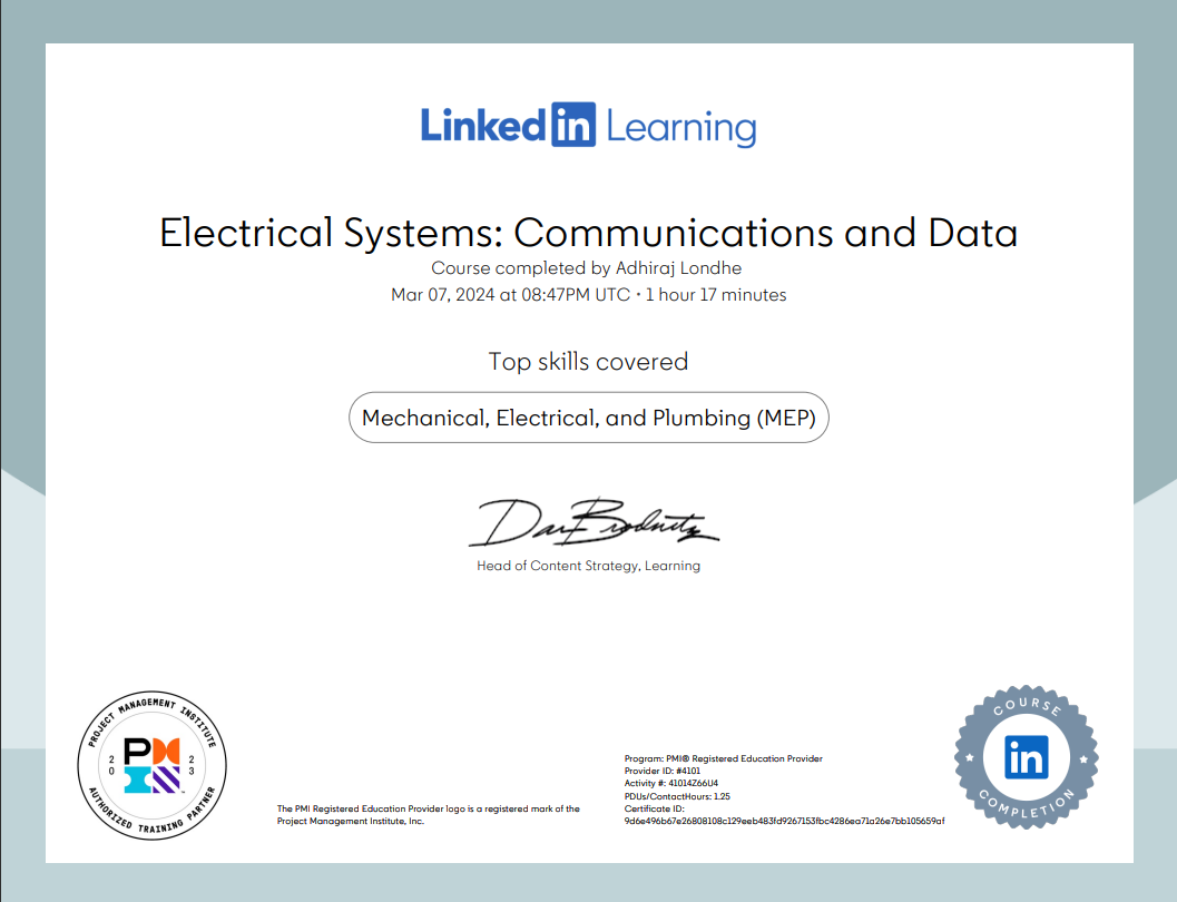 Electrical Systems Certificate